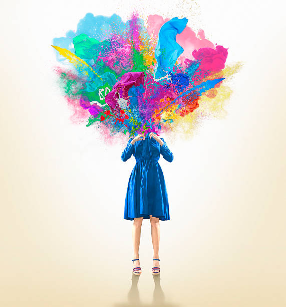 head exploding colorful dust