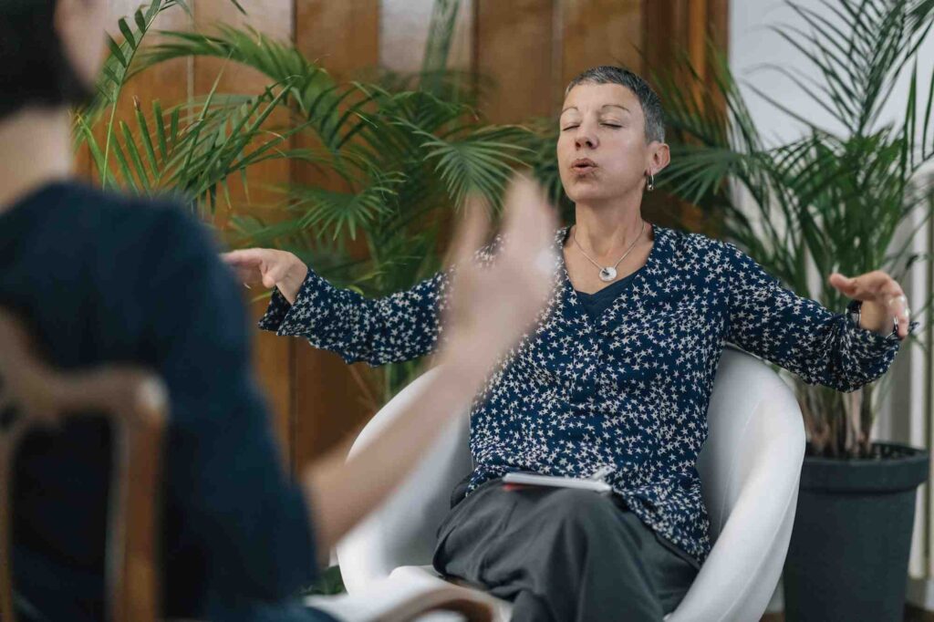 life coach and a client in a counseling session